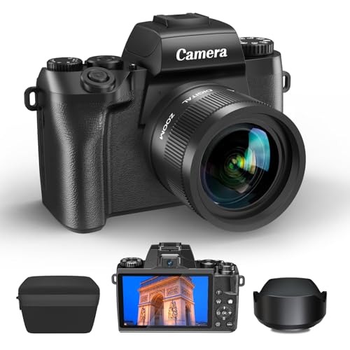 Digital Camera, 4K 64MP Compact Camera for Kids Digital Video Camera with 16X Digital Zoom, Portable Point and Shoot Digital Cameras for Beginners,Students,Teens with 32GB SD Card and 1 Batteries