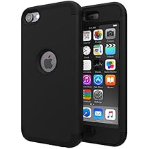 SLMY iPod Touch 7 Case,iPod Touch 6 Case, (TM) Heavy Duty High Impact Armor Case Cover Protective Case for Apple iPod Touch 5/6/7th Generation Black/Black