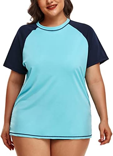 Inno Women's Plus Size Rash Guard Swim Shirt Short Sleeves UPF 50+ Swimwear 2026 Workout Tops Only