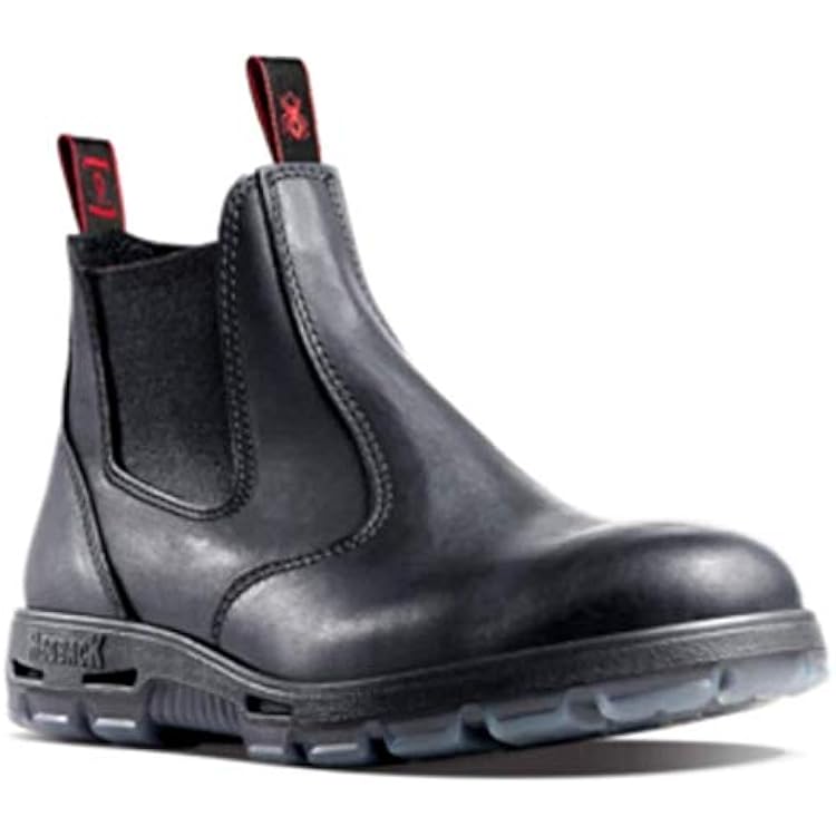 Redback Boots UBBK Easy Escape, 6 Slip-On Black Leather Boots, Non Steel Toe UK 6.5US 7.5