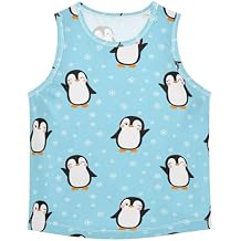 J JOYSAY Cartoon Penguin Snowflakes Blue Boys Tank Top Sleeveless Muscle Shirts Quick Dry Kids T-Shirts 3-15T