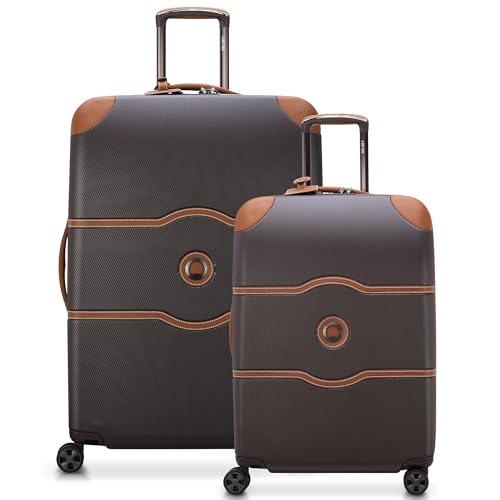 DELSEY PARIS Chatelet Air 2.0 Hardside Luggage with Spinner Wheels, Chocolate Brown, 2 Piece Set, 2428