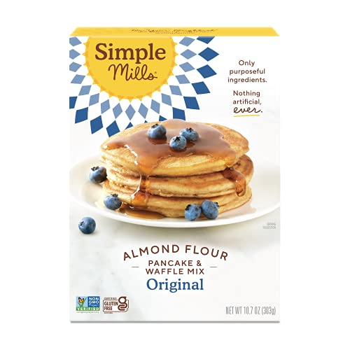 Simple Mills Almond Flour Mix, Pancake & Waffle, Naturally Gluten Free, 10.7 oz, Pack of 3 PACKAGING MAY VARY