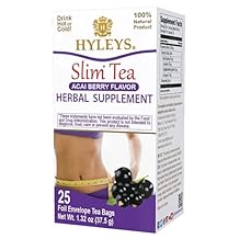 HYLEYS Slim Tea Acai Berry Flavor - Weight Loss Herbal Supplement Cleanse and Detox - 25 Tea Bags (1 Pack)