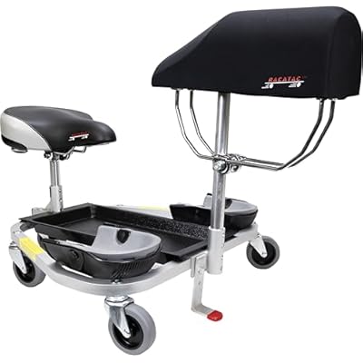 Racatac Kneeling Sitting Creeper with Chest Support and 3 Inch Casters, Rolling Knee Pads with Seat, Creeper for Flooring Installation, Made in USA, 01RAC3CS
