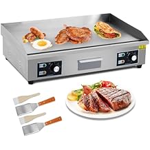 29" Commercial Electric Griddle - 3000W Stainless Steel Flat Top Grill with Adjustable Temp 122F-572F, Non-Stick Surface, 2 Shovels & 2 Brushes - for Restaurants, Home Kitchens