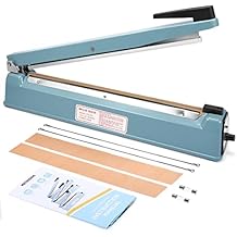 METRONIC Impulse Sealer 16 inch, Manual Heat Sealer Machine for Plastic Bags, Shrink Wrap Bag Sealers Heavy Duty Sealing Machine With Repair Kit (Blue)