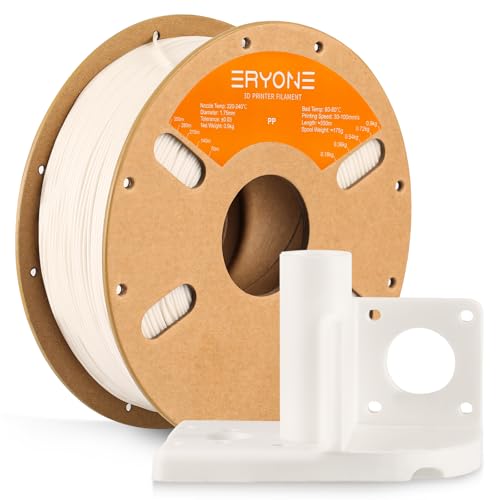 ERYONE Polypropylene Filament 1.75mm -0.03mm for 3D Printer, 3D Printing Filament PP 900gSpool, White