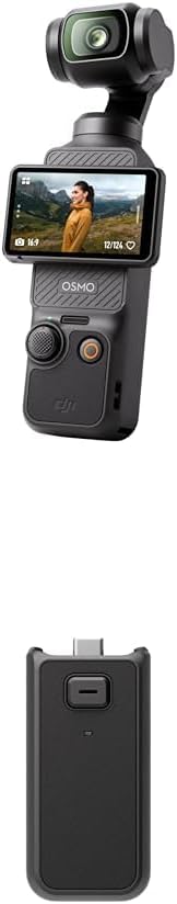DJI Osmo Pocket 3 Power Expansion Combo, Vlogging Camera with Battery Handle for Over 4h of Recording Time, 1 CMOS & 4K120 fps, 3-Axis Stabilization, Face/Object Tracking, Digital Camera for YouTube