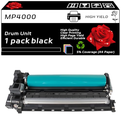 MP4000 Drum Unit Compatible with Ricoh Aficio MP 4000 4000B 4000SP 4000SPF 4001 4001G Printers, High Yield 160000 Pages, Vibrant Colors Black