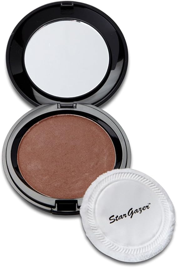 Pressed powder Body Glow, pressed powder full cover foundation including mirror and puff applicator