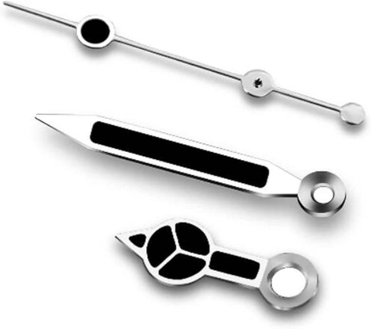 Black Watch Hands 3 Pins Watch Pointer Repair Parts for Green Luminous NH35/NH36 Movement Modification Kits