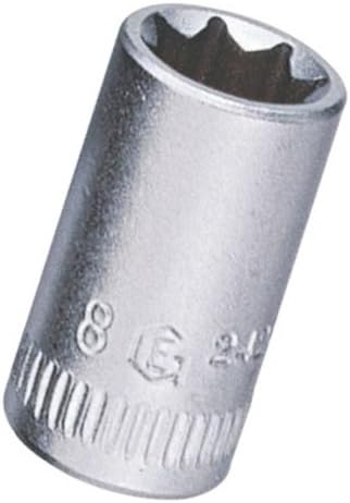 Genius Tools 242508 1/4" Dr. 8mm Double Square Hand Socket (8 Point)