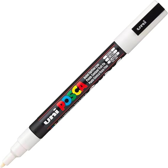 Uni Posca Markör Kalem 3M Set 0.9-1.3 mm Keçe Uçlu Beyaz