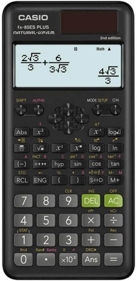 Casio FX-85ES Plus-2 Scientific Calculator, 252 Functions, 11 x 77 x 162 mm, Black