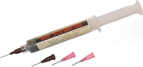 Kester EP256 Solder Paste, No-Clean 63/37, Syringe Dispenser