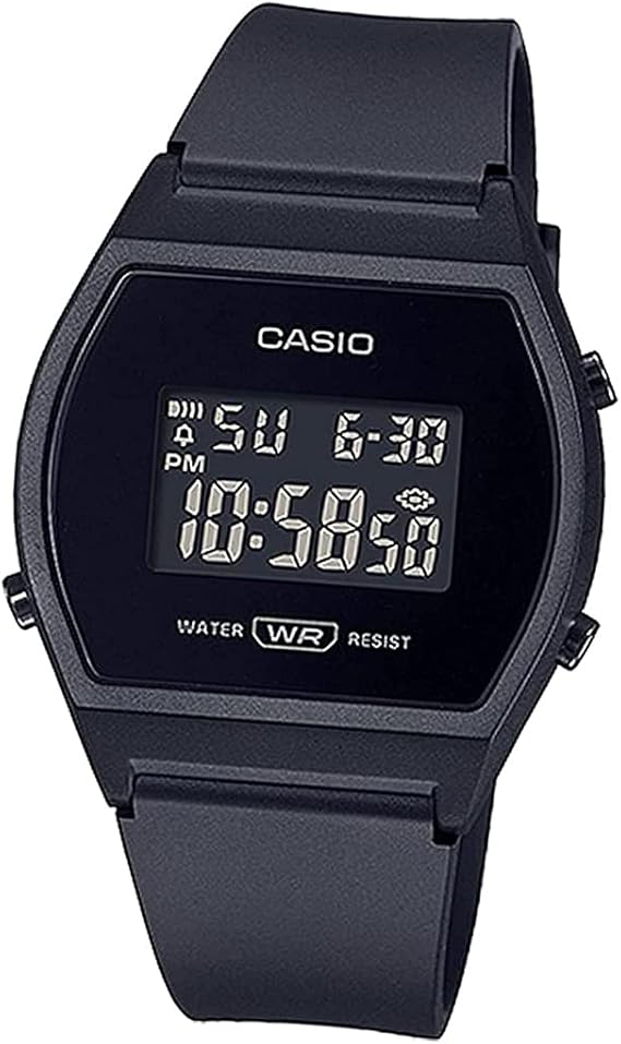 Casio Standard Digital LW204 Digital Watch for Women and Children, Ladies Kids Girls LW-204 Waterproof Lightweight Slim Simple Easy Operation Business Watch, all black, Simple