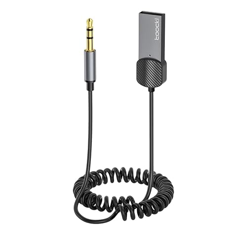 Grey | Aux Bluetuth Adapter USaB to 3.5Mm Car Audio Aux Dongle Bluetuth 5.0 Hndsfree Kit for Cars Receiver Bt Transmitter New 2026 High for Reliable Electronic Component