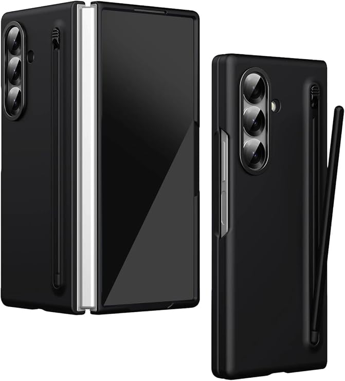 Fuchsia Samsung Galaxy Z Fold 6 ile Uyumlu Hole Fold Kapak - Siyah