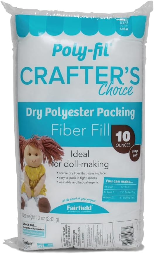 Poly-Fil Crafter's Choice Fiber Fill Stuffing, White, 10 Ounce, 1 Count