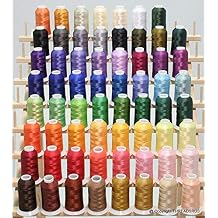 63 Colors Machine Embroidery Thread Set Plus Thread Stand Rack Compatible with Brother Babylock Janome Singer Machines