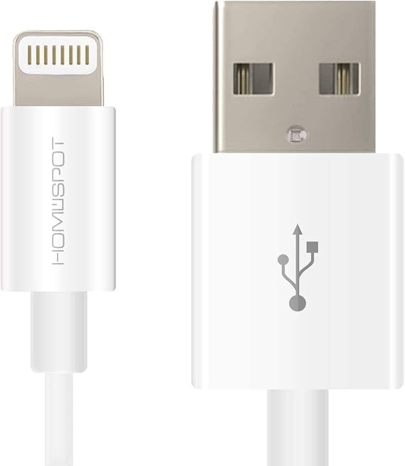 8pin 5inch Short Cable Compatible with iPhone 12/11 /XR/XS / 8/8 Plus / 7/7 Plus iPad Air/Air 2 / Pro (1 Pack - White)