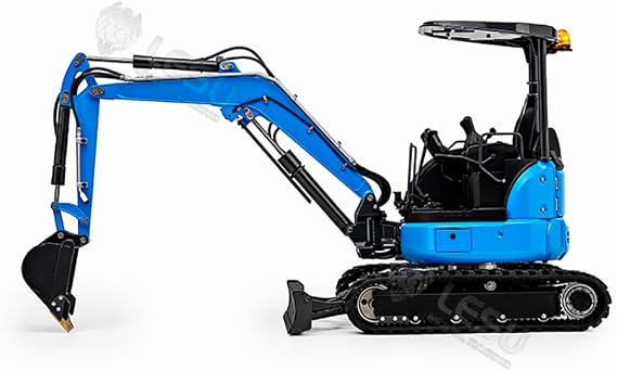 Mini RTR LESU 1/14 RC Hydraulic Excavator Pc30 Metal 6Ch Valve Digger St8 Radio Battery Lights Hobby Grade Model(Blue)