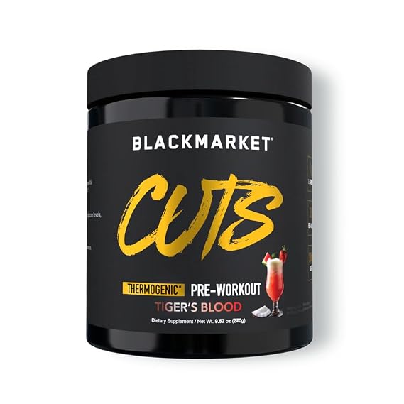 CUTS Energy Drink Flavored Energy Powdered Drink Mix for Men & Women, Thermogenic Formula for Muscle Definition, Creatine-Free, Ideal Boost Before Your Workout (Pack of 1, Tiger's Blood)