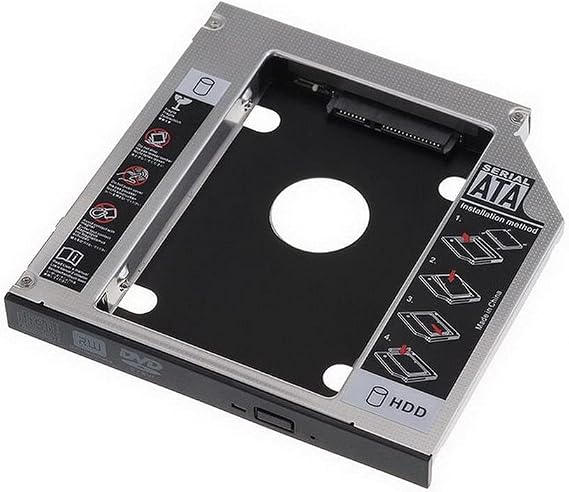 axGear Optical Bay 2nd SATA HDD Hard Drive Caddy CD DVD-ROM for Laptop Notebook 9.5mm
