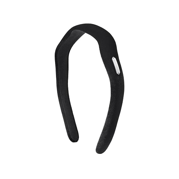EVITA PERONI Velvet headbands for women Soft headband Curve design Wavy Style, Retro, Elegant and Comfortable Hairbands-Black