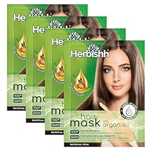 Herbishh Argan Hair Mask-Deep Conditioning & Hydration For Healthier Looking Hair-25 ml for very Dry, Weak, Stressed Out Hair, No Sulphates, No Parabens (Pack of 4)