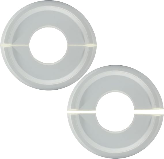2 Pcs White Molded PU Split Ceiling Medallions,10" OD x 4" ID | Molded Fixtures, Round Medallions, For Light Fixtures Chandeliers