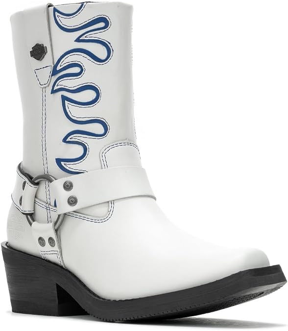 Harley-Davidson Women's Korsen 8-in White Motorcycle Harness Boots D87293
