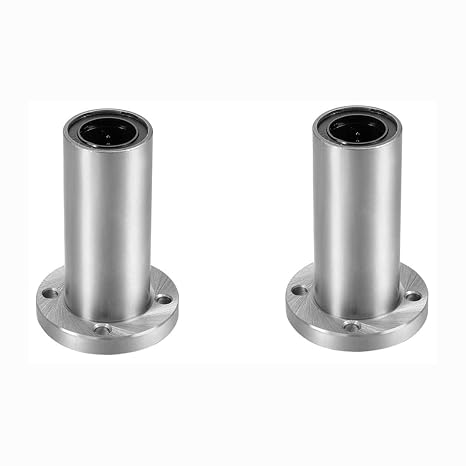 Linear Ball Bearings, LMF20LUU 20mm Extra Long Round Flange Linear Motion Bushing Double Side Rubber Sealed for 20mm Linear Shaft CNC Machine 3D Printer 2 Pack