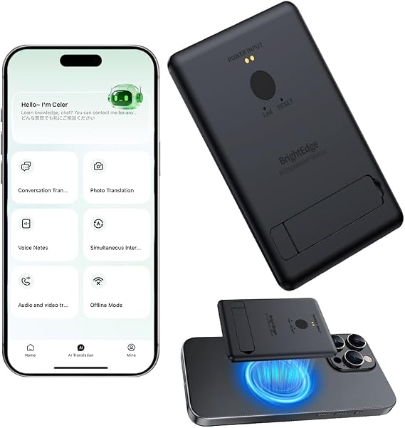 T1 AI Translator Device for Business, Travel and Learning (Black)