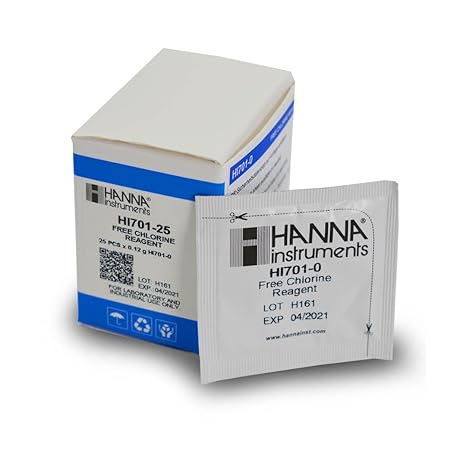HI701-25 Free Chlorine Checker Reagents, Pre-Measured, DPD Method, Fast and Accurate Measurements