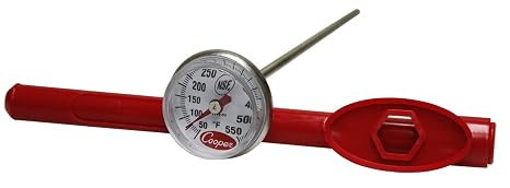 Cooper-Atkins 1246-03C-1 Bi-Metal Pocket Test Thermometer with Adjustment Sheath, NSF Certified, 10/288C Temperature Range
