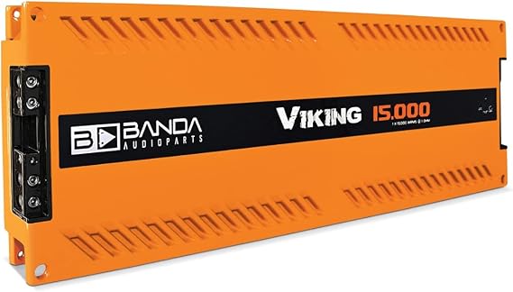 1 Ch. Vehicle Audio Bass Amplifier - High-Powered Mono Bass Amplifier w/Subsonic Filter and Low Pass Filter Stable at 2 ohms, LED Indicators, Sound Specialization, Orange - BANDA ICEX800.2ORANGE