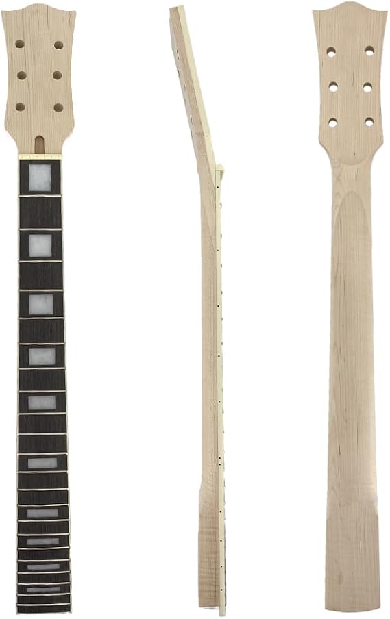 Yinfente Electric Guitar Neck 22 fret 24.75 inch Maple Rosewood Fretboard Electric Guitar replacement Binding Head