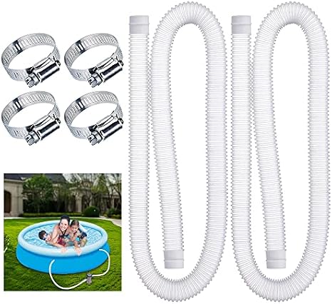 Pool Hose,1.25Inches Diameter Replacement Hose,Swimming Pool Filter Replacement Hose for Above Ground Pools, Compatible With Filter Pump 300GPH,330 GPH,530 GPH,and 1,000 GPH (2pcs)