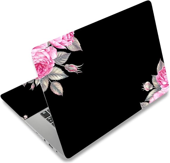 Black Flower 11.6 13 13.3 14 15 15.6 Inch Netbook Laptop Skin Sticker Reusable Protector Cover for Laptop Notebook FY-NEK-11