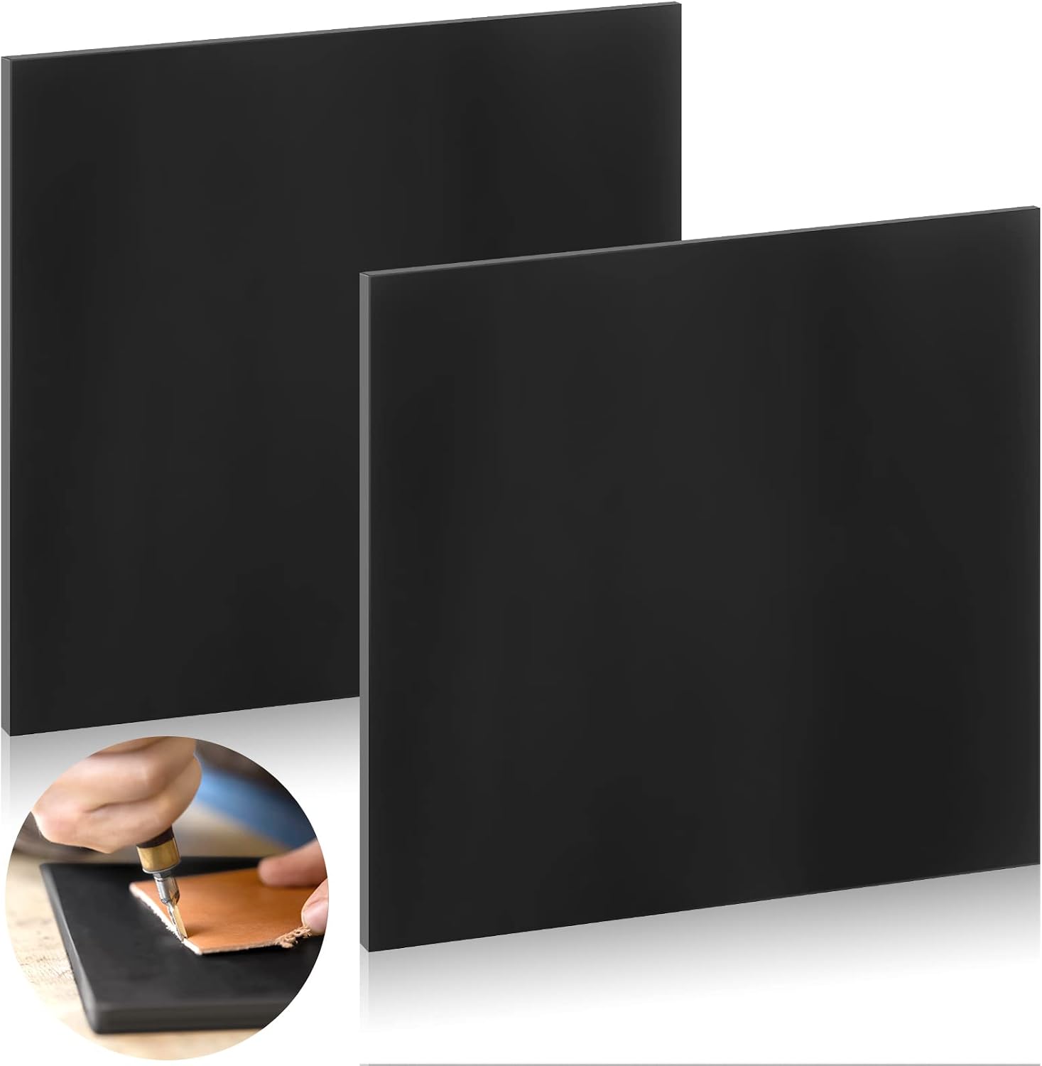 Maitys 2 Pieces Leather Punch Pad Leather Punching Board Pounding Silent Mat Stamping Handmade Craft Leather Tools for Protecting Edges Hole Punches and Absorb Concussion Sound