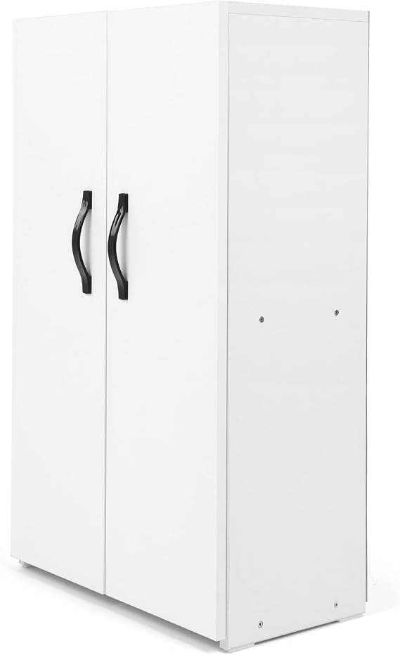 Pikas 2 Kapaklı 4 Raflı Çok Amaçlı Dolap Beyaz 59x30x100 cm | Suntalam Düzen Dolabı | Mutfak, Banyo, Antre, Ayakkabılık ve Ofis İçin
