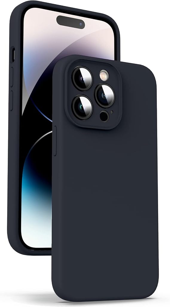 Supdeal Liquid Silicone Case for iPhone 14 Pro Max [Camera Protection] [Microfibre] [3-Layer Protection] Liquid Silicone Mobile Phone Case Ultra Thin and Comfortable to Hold Protective Case 6.7 Inches Black