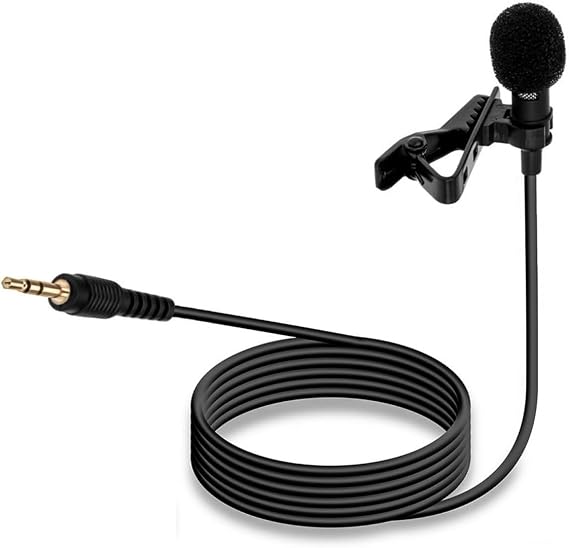 ECS WordSteno Omni-Directional 3.5mm Tie Clip Microphone with 5' Cable, Lavalier, Lapel Mic & Tripod, Delivers Professional Audio Quality for Steno Machines, Digital Recorders and Computers w/Tripod