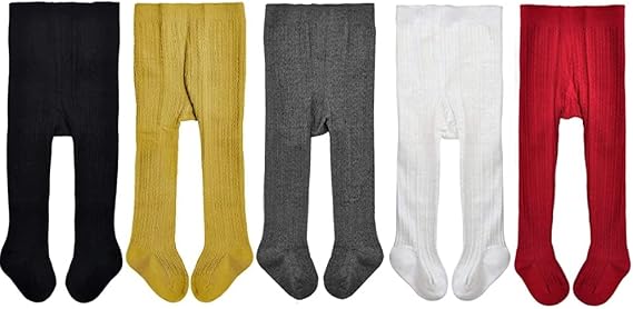 EPEIUS Baby Girl Tights Cable Knit Cotton Seamless Footed Leggings 0-6Y