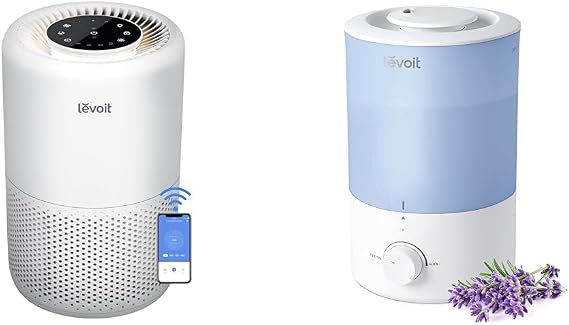 LEVOIT Air Purifier and Humidifier Bundle for Bedroom, Smart WiFi Alexa Control Air Purifier Covers 916 Sq.Ft, Humidifier Provides 25 Hours Moisture