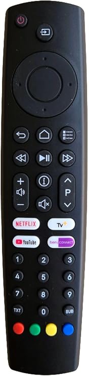 Replacement Remote Control Compatible with Grundig TSY495-02, RC4353906/01, ALD187R-4, ALD187R-1, ALD187R - IR Plug & Play, Netflix/YouTube/TV+ Direct Buttons, Numeric Keypad, No Voice