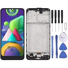 Cell Phone Replacement TFT LCD Screen for Galaxy M21 / SM-M215 Digitizer Full Assembly with Frame (Black) Spare Parts