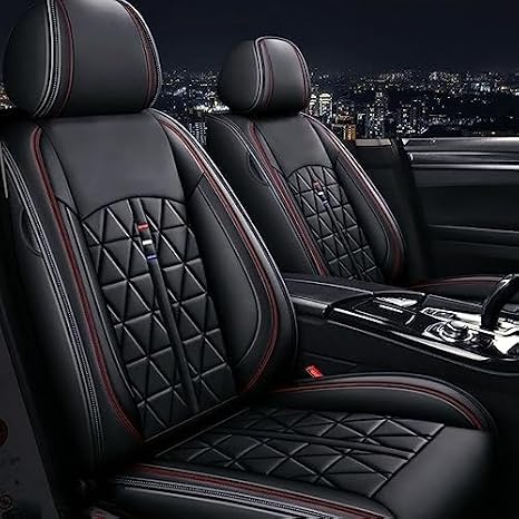 2 Pcs Universal PU Leather Front Car Seat Covers, For Toyota Auris Avensis Camry Corolla Highlander Hilux Land Cruiser Prius RAV 4 Urban cruiser Verso Yaris, Car Seat Protectors(for Toyota)